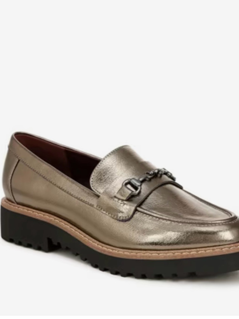 Franco Sarto Women’s Colette Leather Loafer Pewter Size 9.5 Wide New in Box